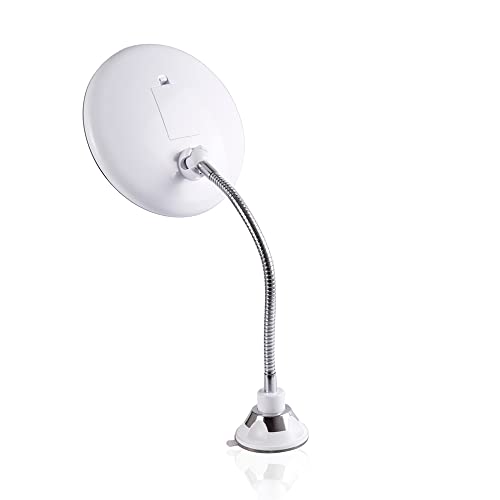 Espejo Maquillaje con Luz LED y Aumento 10X | Fijación con Ventosa a la Pared o Mesa Brazo Flexo Extensible Ajustable Rotación 360° | Baño, Maquillar