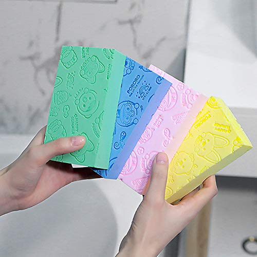 Esponja de Baño 4 piezas Esponja de Baño para bebés Exfoliante Esponja de Ducha para Limpieza corporal Toalla de lavado para bebés adultos niños piel Suave para el Cuerpo ducha de Baño