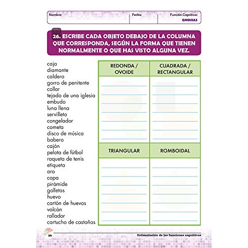 Estimulación De Las Funciones cognitivas | Nivel 1 | Cuaderno 3: Gnosias | Desde 7 años | Editorial Geu (Programa de Estimulación Cognitiva Integral)