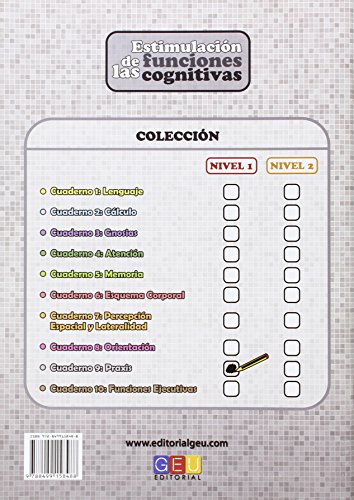 Estimulación de las funciones cognitivas nivel 1.Praxis - Cuaderno 9 / Editorial GEU/ Desde 7 años / Refuerza habilidad mental / Para deterioro mental