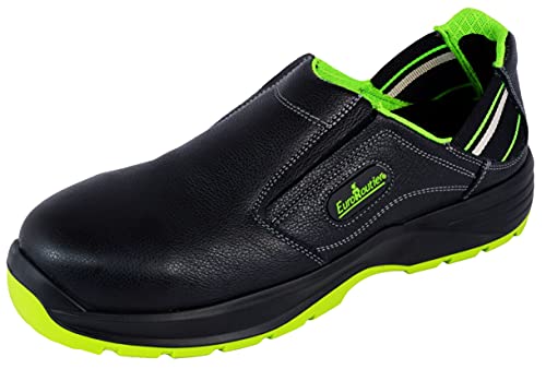 EuroRoutier Hybrid Nappa Black Vera Piel, Chancla, Zuecos De Seguridad Certificadas S1P-SRC (Numeric_44)