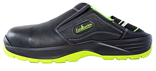 EuroRoutier Hybrid Nappa Black Vera Piel, Chancla, Zuecos De Seguridad Certificadas S1P-SRC (Numeric_44)