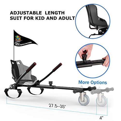 EVERCROSS Hoverboard Go Cart, Accesorio para Asiento de Hoverboard con Longitud de Marco Ajustable para Hoverboard de 6.5 "8" 10 ", Apto para Niños y Adultos