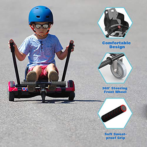 EVERCROSS Hoverboard Go Cart, Accesorio para Asiento de Hoverboard con Longitud de Marco Ajustable para Hoverboard de 6.5 "8" 10 ", Apto para Niños y Adultos