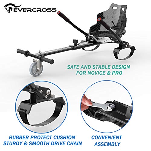 EVERCROSS Hoverboard Go Cart, Accesorio para Asiento de Hoverboard con Longitud de Marco Ajustable para Hoverboard de 6.5 "8" 10 ", Apto para Niños y Adultos