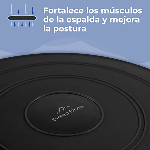 EVEREST FITNESS Cojín de Aire, Relleno de Aire, diámetro de 33 cm, Incluye Bomba de Aire, cojín de Equilibrio, cojín de Entrenamiento, cojín de Asiento y Respaldo