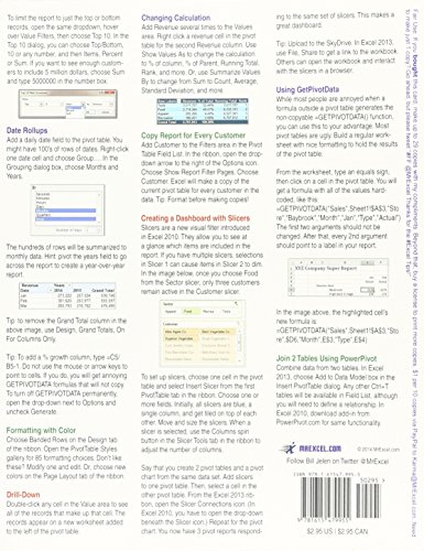 Excel Pivot Tables Laminated Tip Card: Pivot Table Tricks from MrExcel
