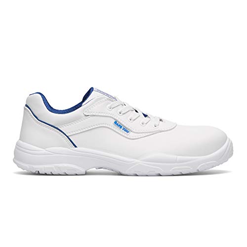 Exena Calzado de seguridad S2 con cordones, color blanco, con puntera protectora para alimentos, gastronomía, color Blanco, talla 36 EU