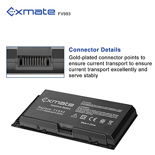 Exmate 6600mAh 73.26Wh FV993 FJJ4W R7PND X57F1 T3NT1 Bateria para DELL Precision M4600 M4700 M4800 M6600 M6700 M6800 Series