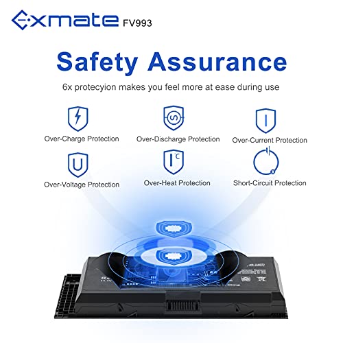 Exmate 6600mAh 73.26Wh FV993 FJJ4W R7PND X57F1 T3NT1 Bateria para DELL Precision M4600 M4700 M4800 M6600 M6700 M6800 Series
