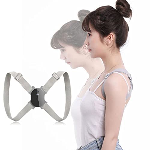 F Fityle Corrector de postura inteligente Recordatorio de vibración de jorobado de hombro LCD ajustable, Ortesis de cinturón de soporte, para niños adultos