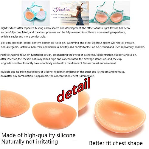 FACAI Pecho De Silicona para Travestis Mastectomía Prótesis Sujetadores Sujetadores Inserciones Un Par Sujetador Adhesivo Reutilizables Cubiertas De Pezones,Yellow-OneSize