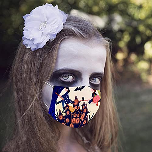 FACAIAFALO 50Pcs Niños Infantil para Viseras de Halloween, Infantiles Colores desechable para mascarilla 3 Capas Surtidos,Dibujos Animados para Actividades Aire Libre, Patrón Escuela, Fiesta