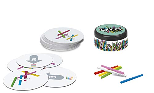 Falomir- Sticks Pick It. Juego de Mesa para favorecer la concentración y Trabajar la psicomotricidad. Cartas. (30006)