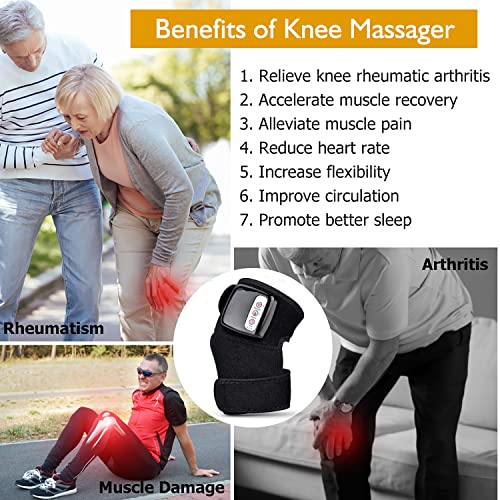 Famkrw Rodillera De Calefacción,Masajeador De Rodilla con Vibración con Almohadilla Térmica,Calefacción Eléctrica Rodillera, Alivio del Dolor De Lesión, Artritis,Hombres Y Mujeres,Two Piece Set