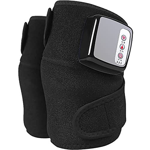 Famkrw Rodillera De Calefacción,Masajeador De Rodilla con Vibración con Almohadilla Térmica,Calefacción Eléctrica Rodillera, Alivio del Dolor De Lesión, Artritis,Hombres Y Mujeres,Two Piece Set