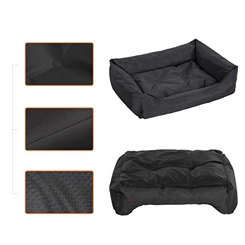 FEANDREA XXL Cama Ortopédica para Perros, Cómoda Cuna para Mascotas, Rectangular, Tamaño Grande,120 x 85cm, Negro PGW30H