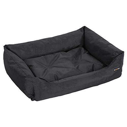FEANDREA XXL Cama Ortopédica para Perros, Cómoda Cuna para Mascotas, Rectangular, Tamaño Grande,120 x 85cm, Negro PGW30H