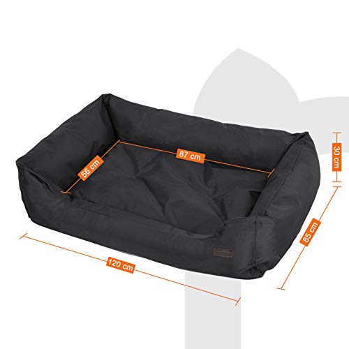 FEANDREA XXL Cama Ortopédica para Perros, Cómoda Cuna para Mascotas, Rectangular, Tamaño Grande,120 x 85cm, Negro PGW30H