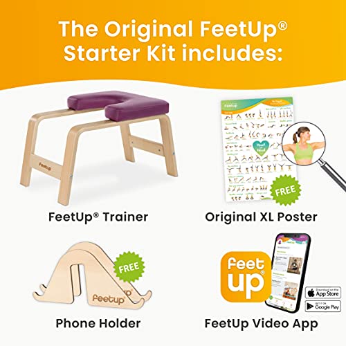 FeetUp® Taburete de pie original para la cabeza, ligero, silla de yoga, taburete en todo el mundo (Classic, morado)
