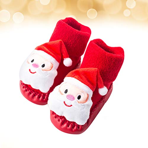 FENICAL Navidad Zapatos de bebé Calcetines Antideslizantes Calcetines del Piso Zapatilla de Navidad para niños de Regalo