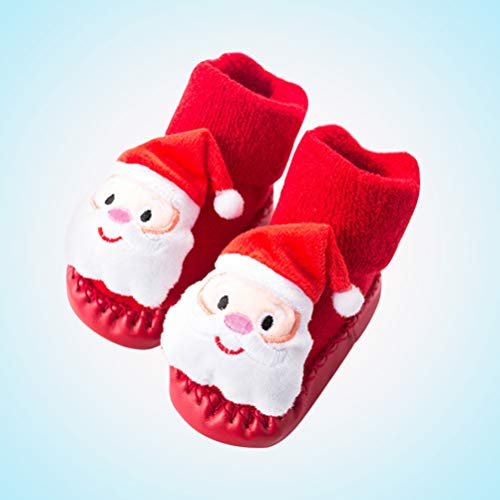 FENICAL Navidad Zapatos de bebé Calcetines Antideslizantes Calcetines del Piso Zapatilla de Navidad para niños de Regalo