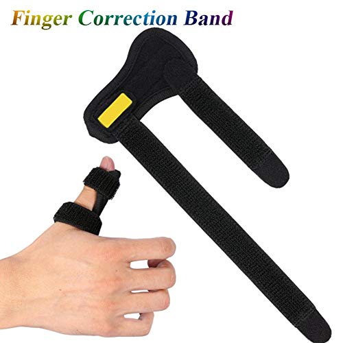 Férula de dedo con gatillo, protector de soporte de dedo con corrector de dedo de acero con gancho y bucle para enderezar o soporte para dedos rotos
