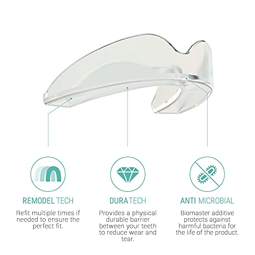 Férula nocturna antibacteriana Echor – Plástico Férula dental para rechinamiento de dientes/bruxismo– Transparente – Incluye 2 tamaños para hombre y mujer