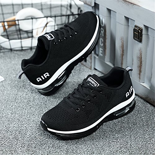 Fexkean Hombre Mujer Zapatillas de Deporte Zapatos Deportivos Aire Libre y Deportes Zapatillas de Running Gimnasia(A35White39)