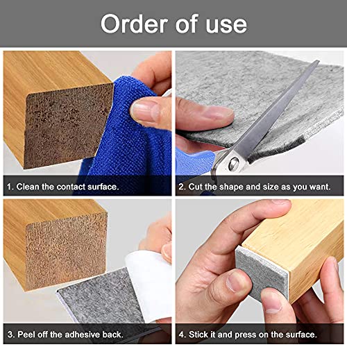 Fieltro Adhesivo Muebles, 3 Rollo Gris Fieltro Protector (100 cm * 10 cm + 100 cm * 5 cm + 100 cm * 2 cm), Espesor 4 mm Protector Sillas Almohadillas de Fieltro, Corte Libre en Cualquier Forma