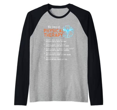 Fisioterapeuta Regalo Leyes de Fisioterapia PT Camiseta Manga Raglan