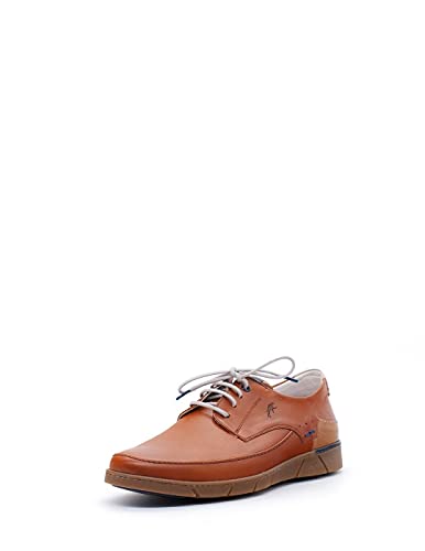 FLUCHOS - Zapato Casual de Cordones, con Suela de Goma, cuña pequeña, Plantilla Extraible, para: Hombre Color: Cuero Talla:40