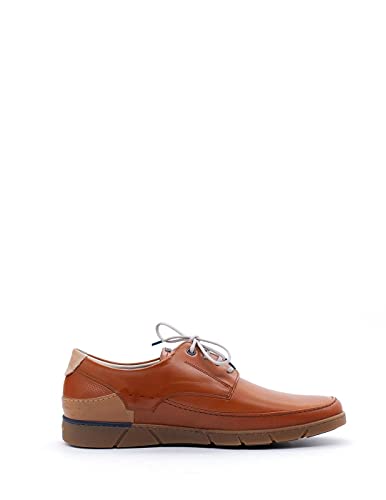 FLUCHOS - Zapato Casual de Cordones, con Suela de Goma, cuña pequeña, Plantilla Extraible, para: Hombre Color: Cuero Talla:40