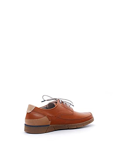 FLUCHOS - Zapato Casual de Cordones, con Suela de Goma, cuña pequeña, Plantilla Extraible, para: Hombre Color: Cuero Talla:40