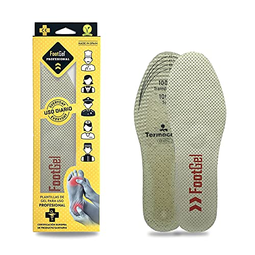 Foot Gel - Plantillas Profesional® especialmente recomendadas para profesionales que deban permanecer mucho tiempo de pie. (Eucalipto, 35-38)
