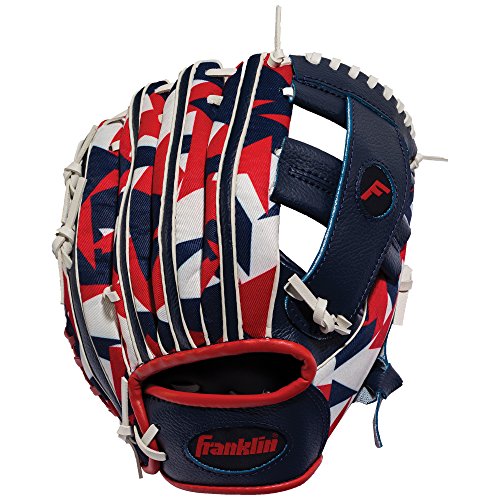 Franklin Deportes 9,5 "RTP Rendimiento Digi Teeball Guante y Pelota – Combo Azul Marino/Rojo para diestros Lanzador