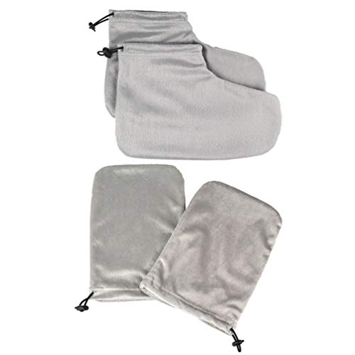 FRCOLOR 2 Pares de Forro de Baño de Parafina Tela de Felpa Guante de Cera de Parafina Botines Cuidado de La Cera Mitones Aislados Cera de Parafina Guante Térmico Forros Acogedores para