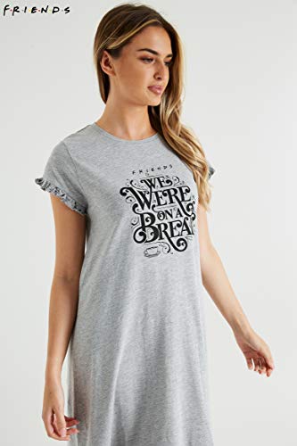 FRIENDS Pijamas Mujer, Camison Mujer Verano, Vestido Manga Corta, Ropa Mujer Algodon Suave, Merchandising Oficial Regalos Mujer y Chica Adolescente Talla S-XL (L)
