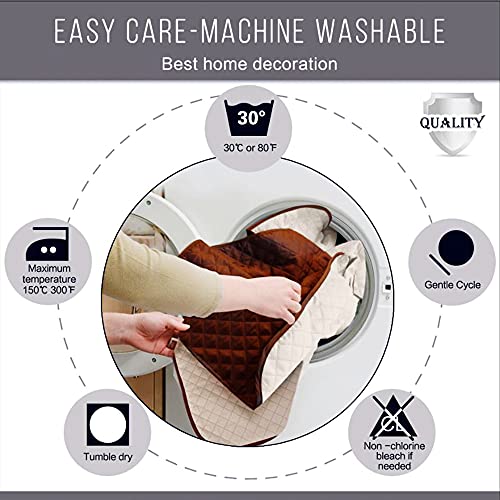 Funda Cubre sofá Reversible - 1 Plaza - Funda para Sillón Relax - Protector sofá Acolchado para Mascotas y Manchas - Funda pelos Mascota sillón o sofá. (Marrón)