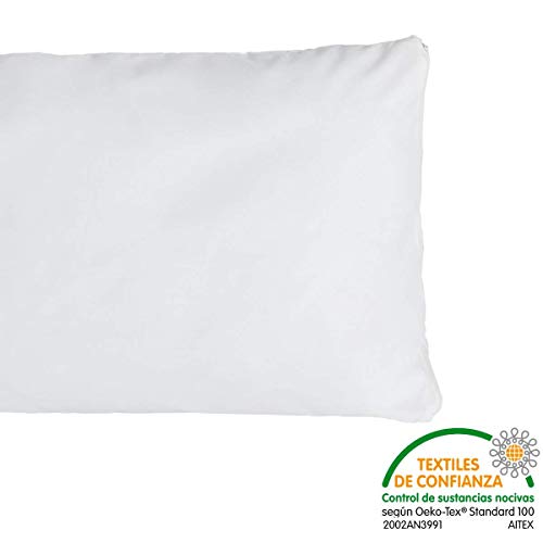 Funda de Almohada Respira Juvenil Infantil Transpirable, Impermeable, antiácaros Tejido 100% algodón Natural para viscoelástica o Latex. (135 cm)