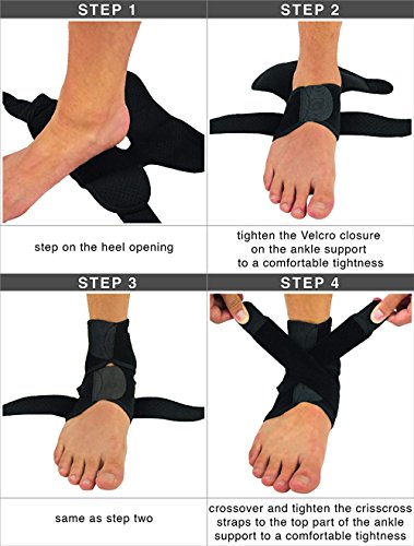 Funda estabilizadora ajustable con soporte para tendinitis peroneal correr, fútbol, voleibol, gimnasia, alivio del dolor, esguinces y recuperación para hombres y mujeres, paquete de 2