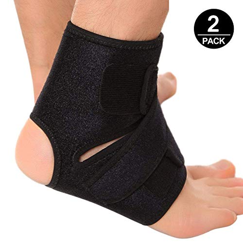 Funda estabilizadora ajustable con soporte para tendinitis peroneal correr, fútbol, voleibol, gimnasia, alivio del dolor, esguinces y recuperación para hombres y mujeres, paquete de 2