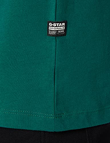 G-STAR RAW Back Logo Slim V-Neck Camiseta, Verde (Bright Laub 336-a914), L para Hombre
