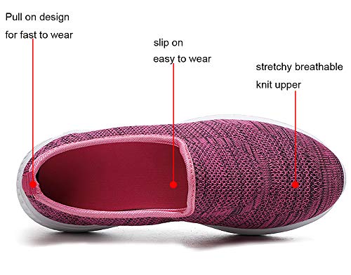Gaatpot Mujer Zapatillas Casual Mocasines Mesh Calzados para Correr en Asfalto Zapatillas de Estar por Casa Deportivo de Exterior Zapatos Pink 37.5/38EU=38CN