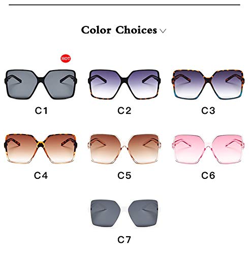Gafas de Sol Sunglasses Gafas De Sol De Gran Tamaño para Mujer De Moda Gradient Plastic Designer Female Sun Glasses Uv400 Blue