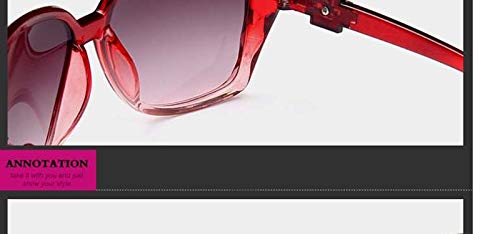Gafas de Sol Sunglasses Moda Gafas De Sol De Montura Grande Mujeres Diseñador De La Marca Lente Gradiente Gafas De Sol De Conducción Señoras Redwine