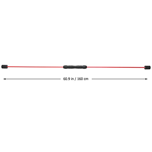 Garneck Hogar Gimnasio Barra de Fitness Vibración Entrenamiento Grasa Quemador Palo Rojo 160Cm para Brazos Hombros Abdominales Ejercicios Barra de Ejercicio