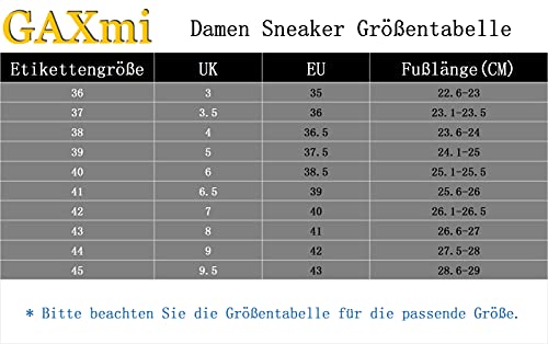 GAXmi Zapatillas Deportivas Mujer Zapatos de Malla Transpirables y Ligeros con Cordones y Cojín de Aire para Running Fitness Blanco 39 EU (Etiqueta 41)