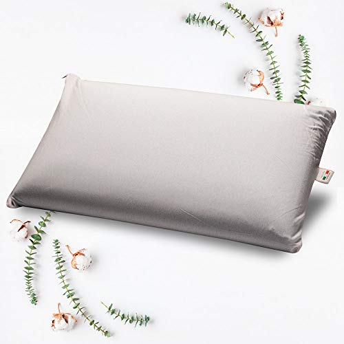GEEMMA s.r.l. Cojín 100% látex 40 x 70 cm H12 cm. Almohada para cama con diseño de jabón con tejido de algodón extraíble y lavable, colchón hipoalergénico - Milk