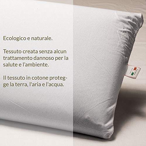 GEEMMA s.r.l. Cojín 100% látex 40 x 70 cm H12 cm. Almohada para cama con diseño de jabón con tejido de algodón extraíble y lavable, colchón hipoalergénico - Milk